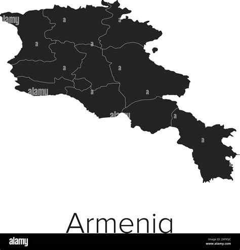 Armenia Map Vector Illustration Silhouette Outline Armenia Travel