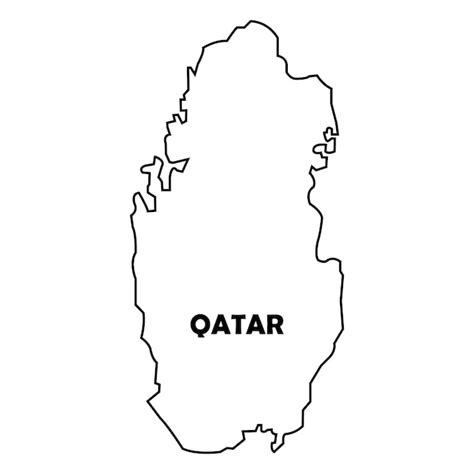 El Icono Del Mapa De Qatar Vector Premium