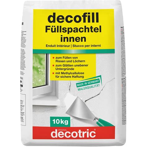 Decotric Decofill Füllspachtelmasse innen ergibt glatte spannungsfreie