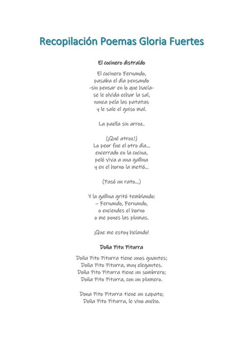 Recopilación de poemas Gloria Fuertes para niños y niñas pdf