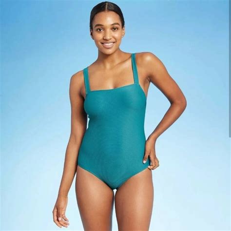 Kona Sol Swim Kona Sol Womens Ribbed Square Neck Classic One