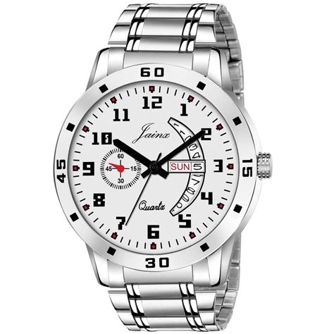 Round Casual Wear Men S Silver Analog Wrist Watches Model Name Number