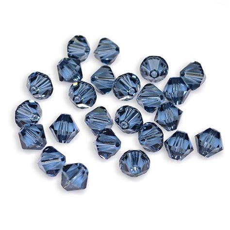 5301 5328 6 Db Swarovski Crystal 6mm Bicone Denim Blue Beads Package