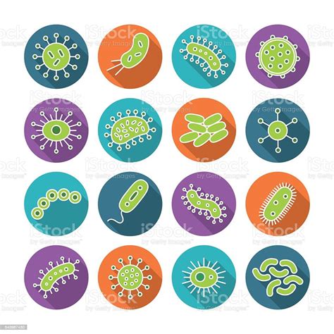 세균과 박테리아를 아이콘 세트벡터 삽화 0명에 대한 스톡 벡터 아트 및 기타 이미지 0명 건강 진단 건강관리와 의술