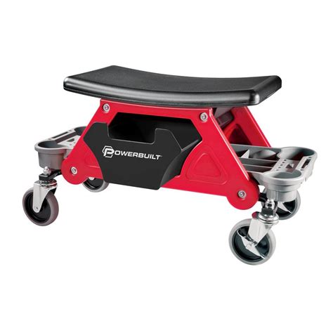 Powerbuilt Heavy Duty Rolling Mechanics Creeper Seat With Storage Trays