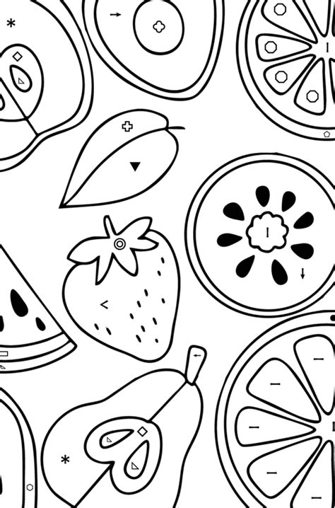 Dibujo Para Colorear Juego De Frutas Para Imprime Y En Línea