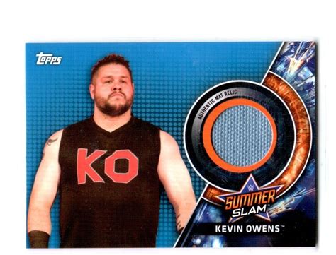 WWE Kevin Owens 2018 Topps Blue SummerSlam Mat Relic Card SN 23 Of 50