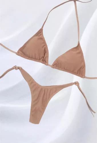 Bikini Nude Beige Triángulo Malla Traje De Baño en venta en Capital