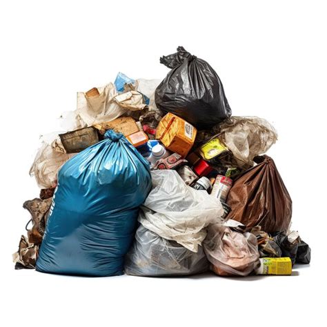 Premium Photo | Trash pile on isolated white background