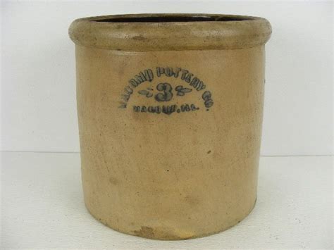 Vintage Old Antique Salt Glaze Crock Is From The Macomb Pottery Co Of