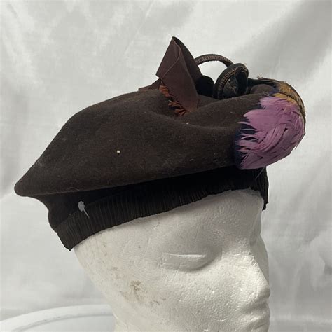 Merrimac Hat Corp Excello 100 Wool Chocolate Brown Feather Bow Ebay