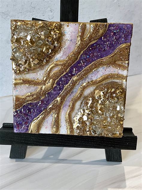 Purple Geode Wall Art By Lisa Gates Resin Geode Wall Art Crystal