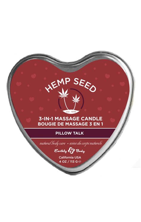 Hemp Seed 3 In 1 Massage Candle Pillow Talk 4 Oz Eb Hscv022a