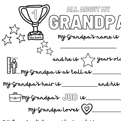 Grandpa Fill In The Blank Printable Free Printable Grandpa Coloring Pages