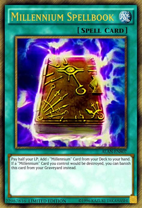 Millennium Spellbook By Alanmac95 Custom Yugioh Cards Yugioh Cards