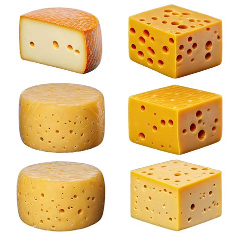 Ai Generated Set Of Cheeses Isolated On Transparent Background 35224832 Png