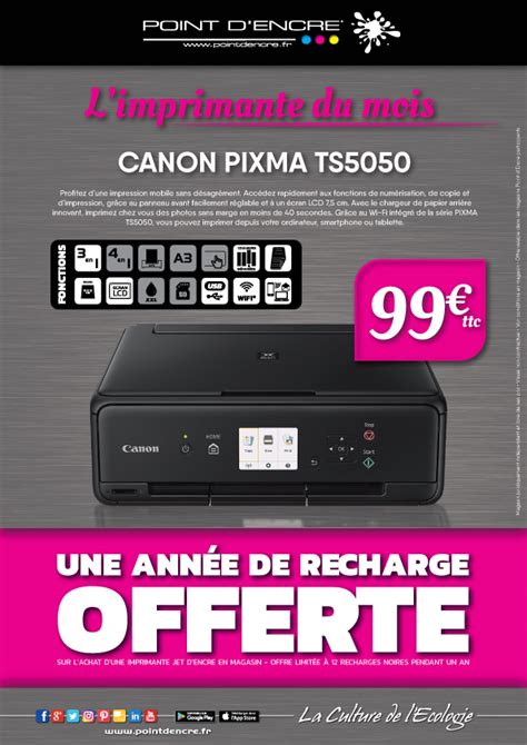 Point Dencre Info Mai Imprimante Du Mois Canon Pixma Ts