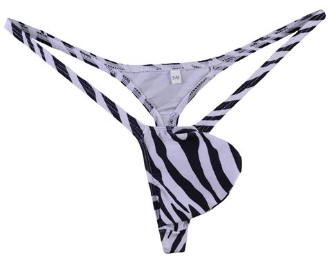 WOSESE Mens Swim Thong Bulge Pouch G String Bikini Zebra WSS25 Buy