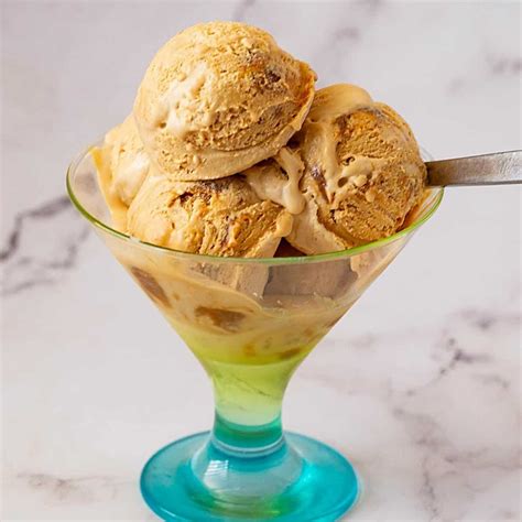 Easy Dulce De Leche Ice Cream No Machine Needed Veena Azmanov Kitchen