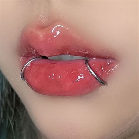 2pcs Nahtlose Edelstahl Hoop Lippenring Set Punk Simple Style Körperschmuck Set In 2024 Mouth