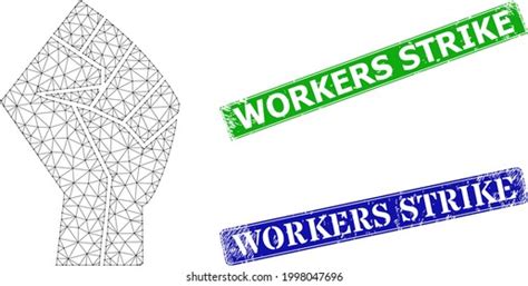 Network Fist Model Workers Strike Blue Stock Vector Royalty Free