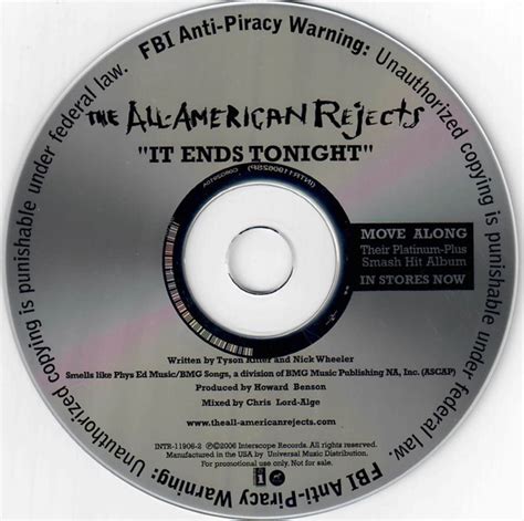 The All-American Rejects – It Ends Tonight (2006, CD) - Discogs