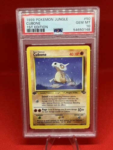 Cubone Pokemon Jungle Gem Mint St Edition Psa Ebay