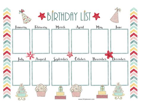 Free Editable Birthday List Template Word Letter Words Unleashed