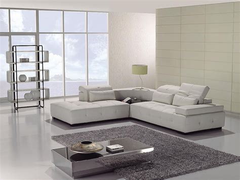 Modern White Leather Sectional Sofa - Betterimprovement.com