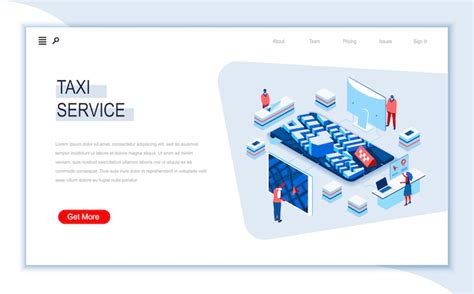 Premium Vector Taxi Service Isometric Landing Page Template