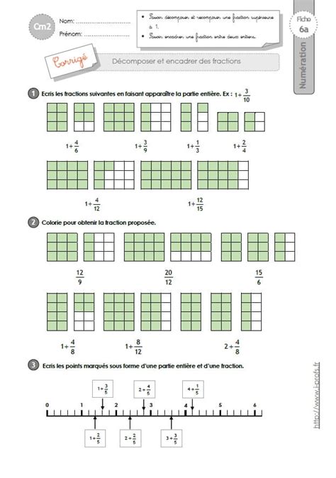 Cm2 Exercices Décomposer Les Fractions