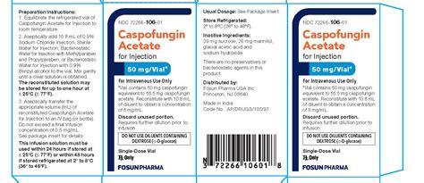 Caspofungin Acetate Injection Powder Lyophilized For Solution