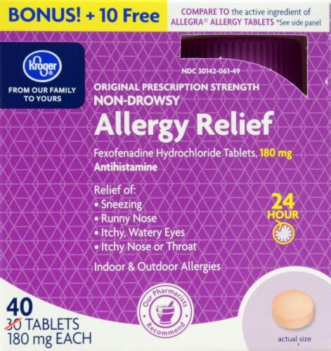 Kroger Allergy Relief Tablets Ct Food Less