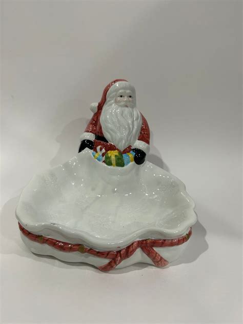 Vintage Christmas Candy Dishsanta Dish Etsy