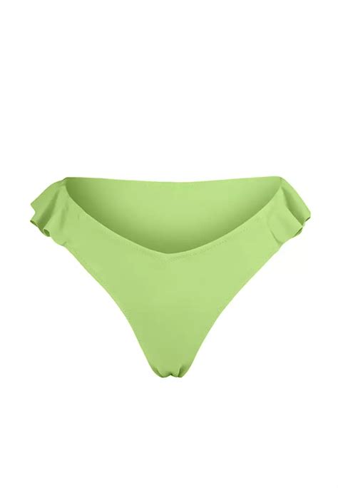 Buy Trendyol Ruffle Detailed V Cut Bikini Bottoms Online ZALORA Malaysia