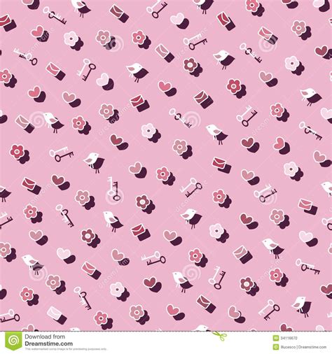 Cute Pink Seamless Pattern Stock Vector Illustration Of Elegance