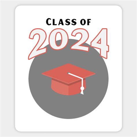 Class of 2024 Red School Colors - Class Of 2024 - Sticker | TeePublic