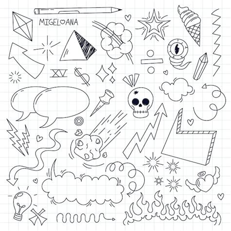 Free Vector Hand Drawn Scribble Element Set