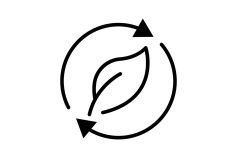 Sustainable icon illustration. Arrow icon with leaf. icon related to ...