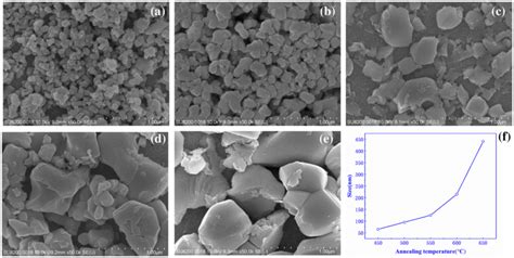 Ae The Fe Sem Graphs For Pure Bfo Nanoparticles Annealed From To