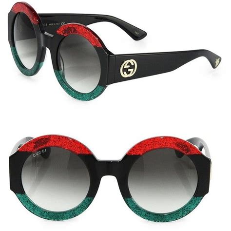 Gucci 51mm Oversized Round Colorblock Sunglasses 540 Liked On Polyvore Featuring Accessories