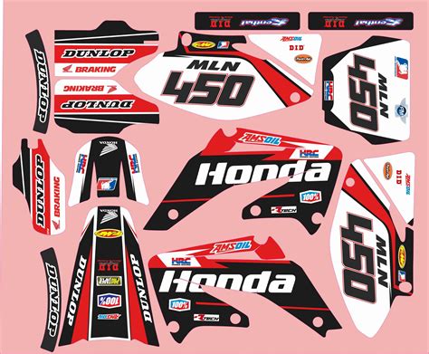 Graphic Kit Honda 450 CRF 2002 2004 Factory Kitdeco Moto Fr