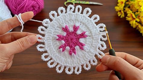 So Beautiful And So Easy How To Crochet A Coaster Supla Ok Kolay T