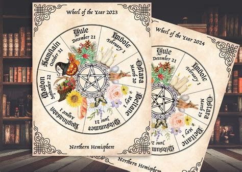 Wheel Of The Year And Witch Sabbat Printable Set Comes With