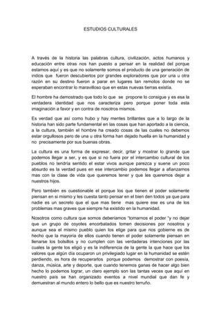 Estudios Culturales Ensayo Terminado Pdf