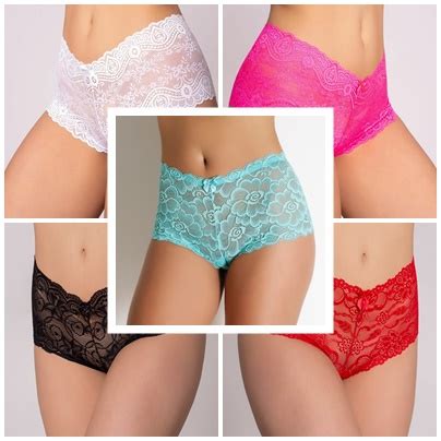 Kit 5 Caleçon Renda Calcinha Feminina Calesson Lingerie Shortinho