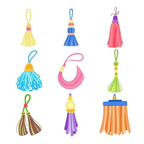 Tassel Rope Set Cartoon Vector Illustration Vector Art At Vecteezy