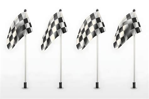 Premium Ai Image Set Of Checkered Flags Isolated On Background