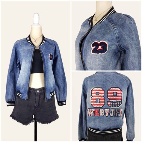 Denim Bomber Jacket Womens Fashion Coats Jackets And Outerwear On Carousell