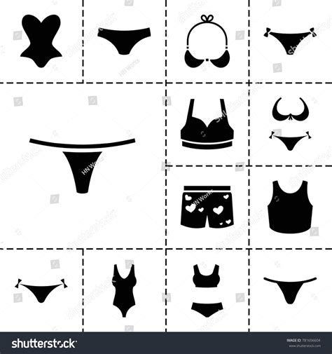 Lingerie Icons Set 13 Editable Filled Stock Vector Royalty Free